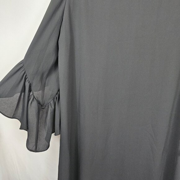 Whimsigoth Dark Academia Punk Rocker Flutter Sleeve Joseph Ribkoff Black 4 Top - Picture 14 of 14